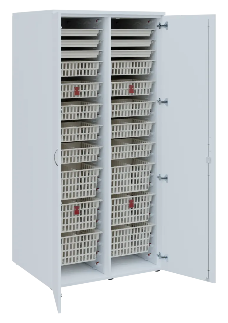 EUROMEDICA D - 90 ABS skříň léková boxová, 2-dveřová, 1950x900x735, korpus bílý, dvířka bílá